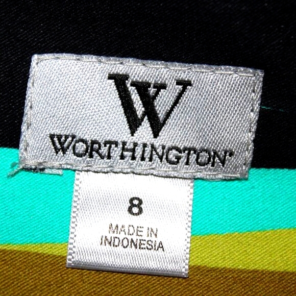 Worthington Striped Midi Skirt - Women's Size 8 - Multicolor Abstract Print - Be - Picture 5 of 5
